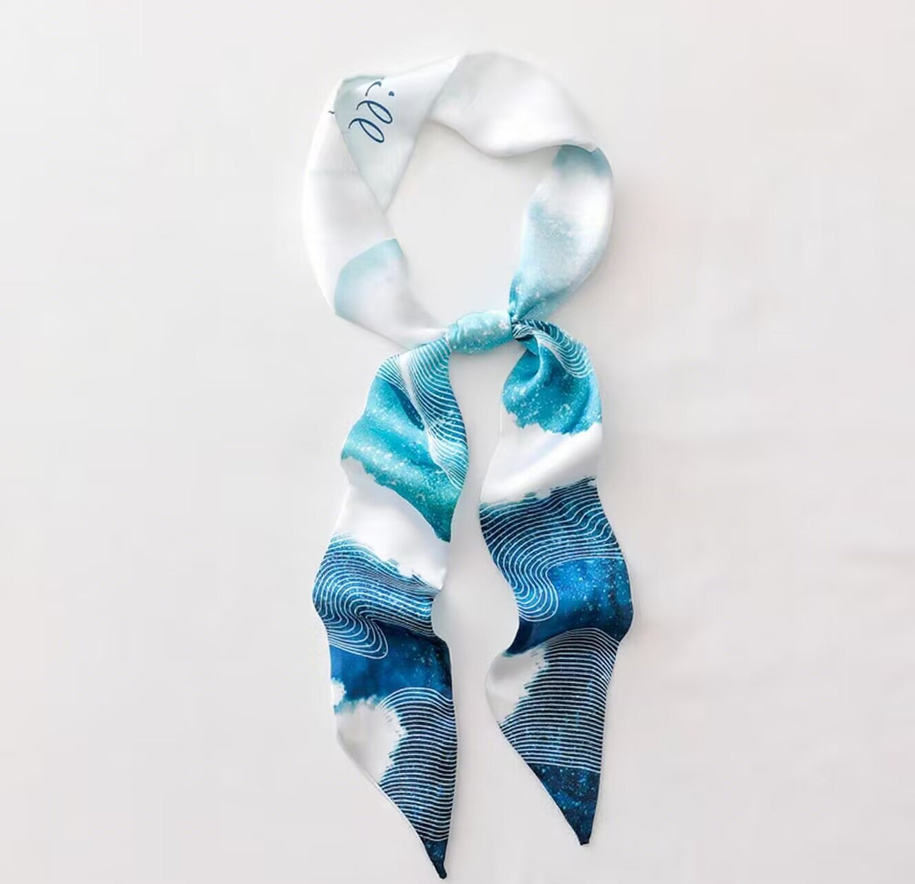 Blue Sky and White Clouds Hair Ribbon
