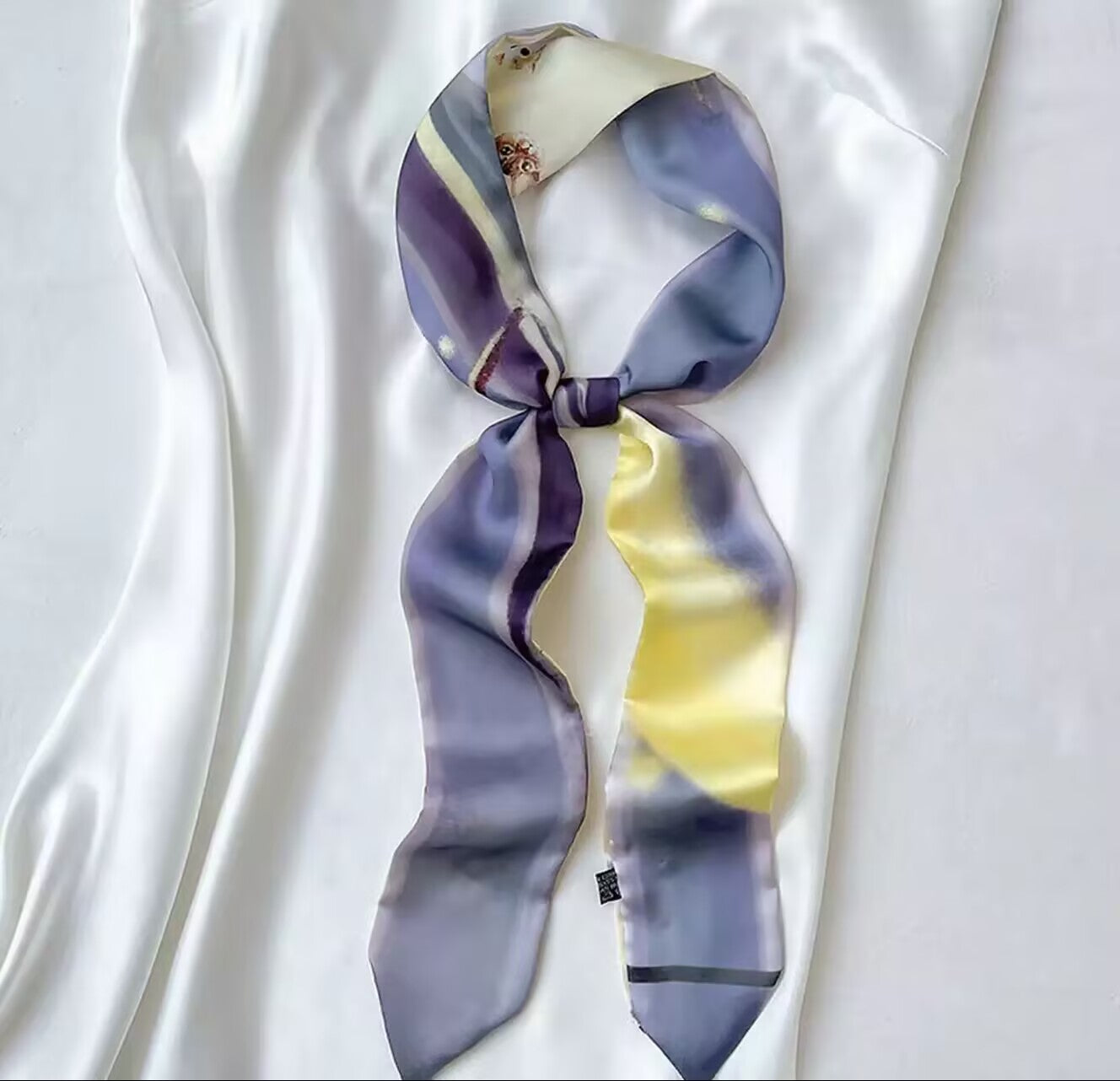 Fantasy Snowy Night Aurora Silk Hair Ribbon