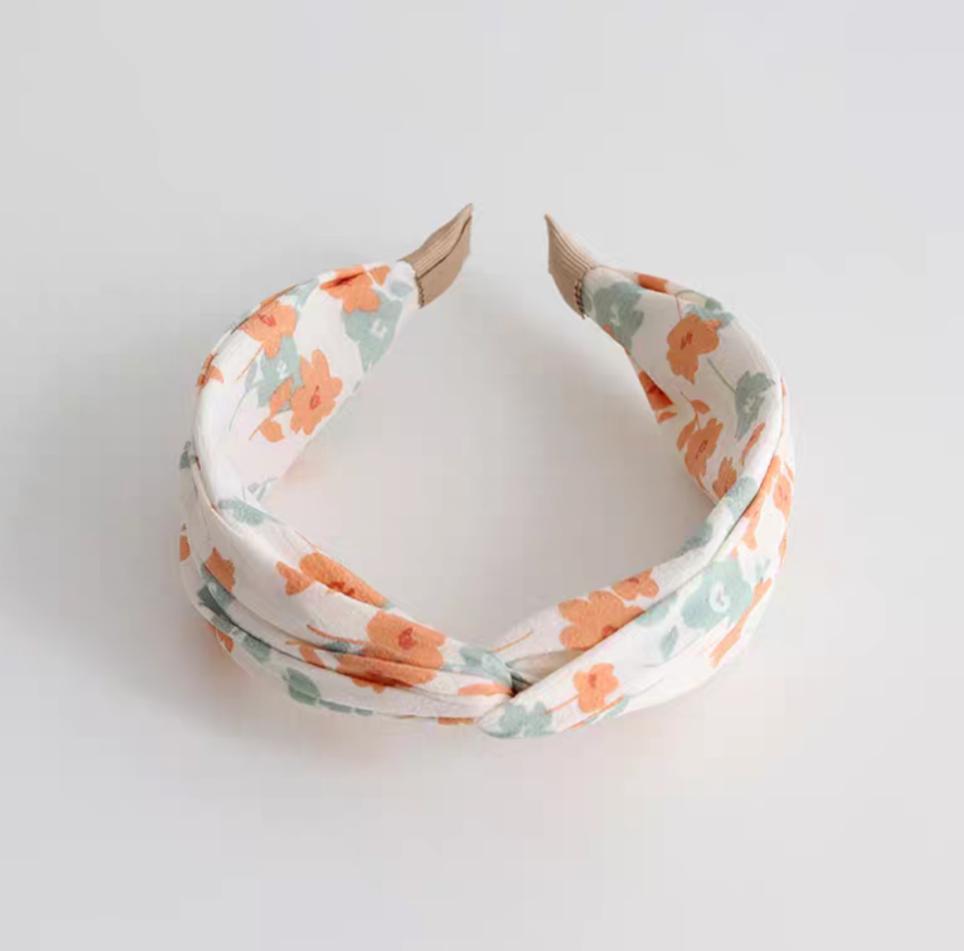 Orange and Green Flower Headband