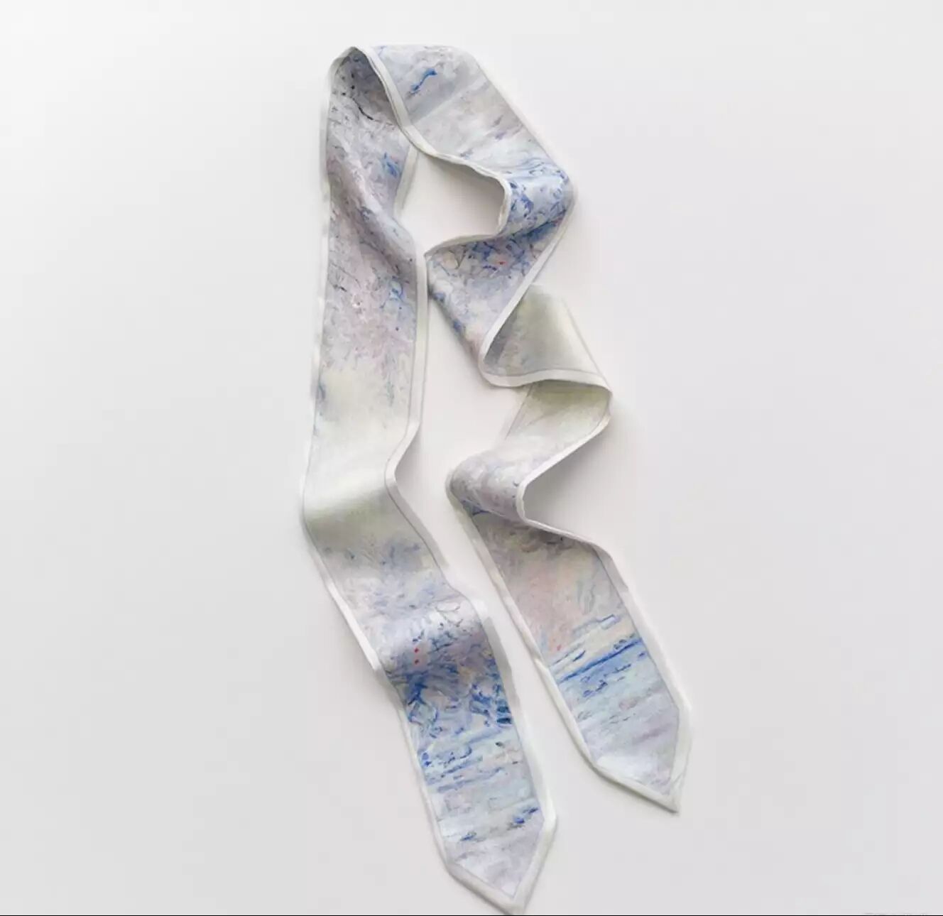 Snow Scene Artistic Silk Hair Ribbon